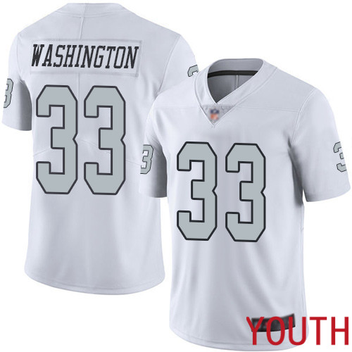 Oakland Raiders Limited White Youth DeAndre Washington Jersey NFL Football 33 Rush Vapor Jersey